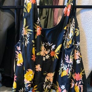 Floral Black Sleeveless Top